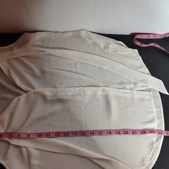 J. Crew Factory women's Button Front Tie Neck Ivory Blouse tank size S - Picture 6 of 6
